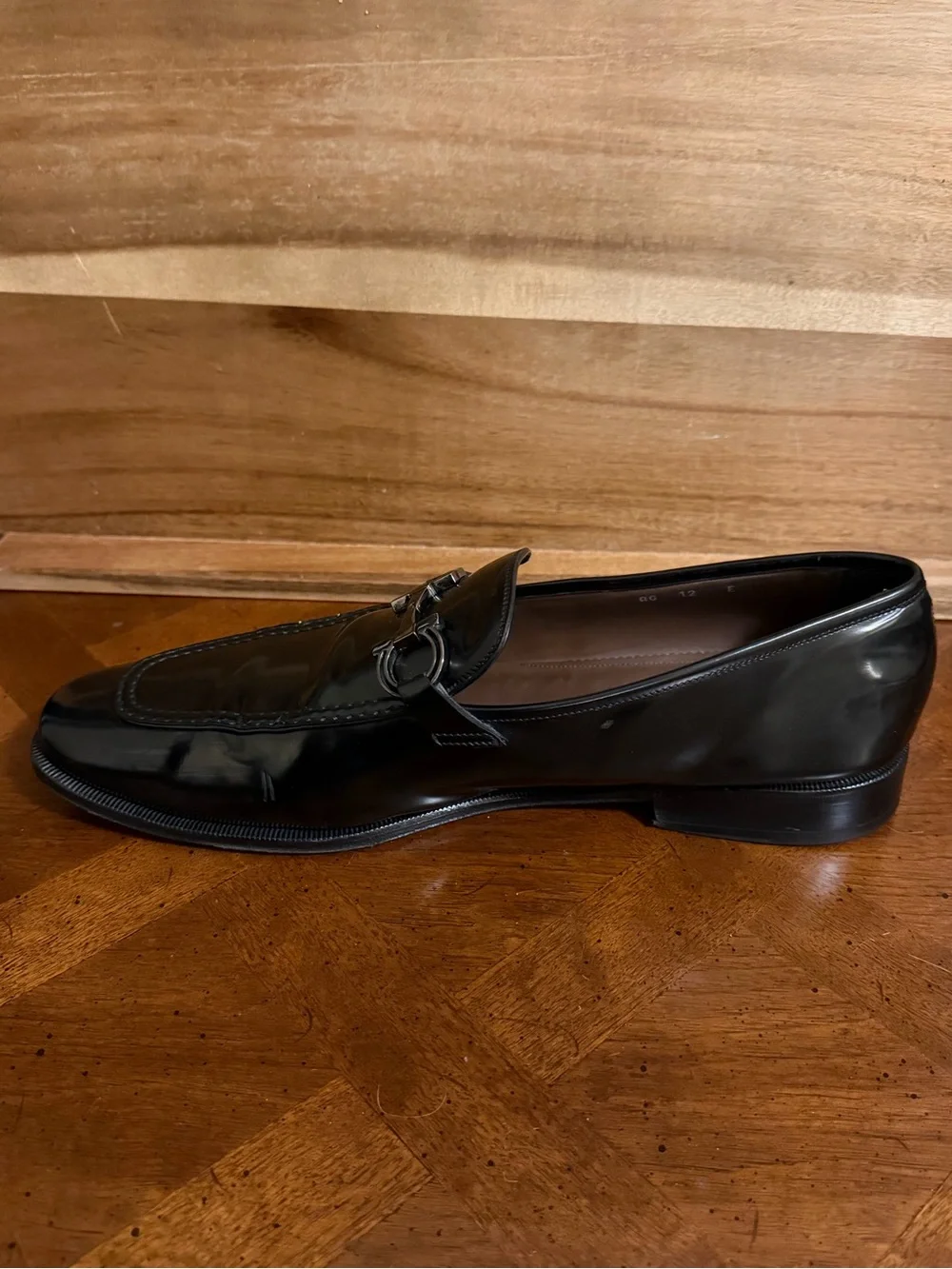 Salvatore Ferragamo Black Leather Bit Loafers with Gancini Bit Detail
